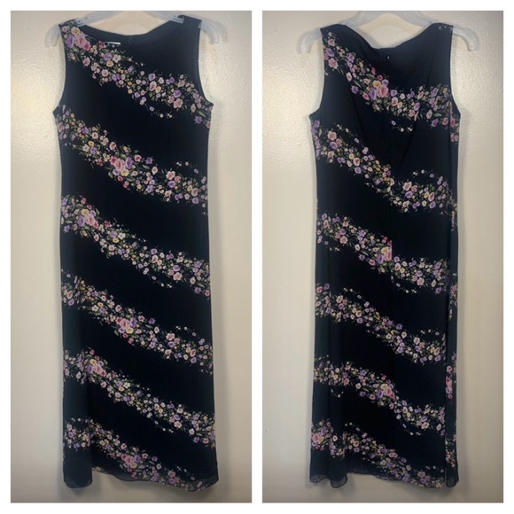 Jones New York Dresses & Skirts - VTG Jones New York Sport 100% Silk Floral Sleeveless Maxi Dress